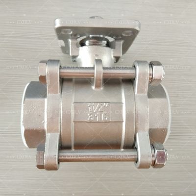 صمام كروي ملولب كهربائي/هوائي من الفولاذ المقاوم للصدأ/الفولاذ الكربوني، صمام NPT