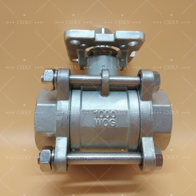 صمام الكرة الكهربائي / النيوماتيكي الفولاذ المقاوم للصدأ - اتصال NPT 2pc صمام كرة الطريق