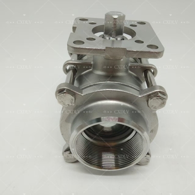 صمام الكرة الكهربائي / النيوماتيكي الفولاذ المقاوم للصدأ - اتصال NPT 2pc صمام كرة الطريق