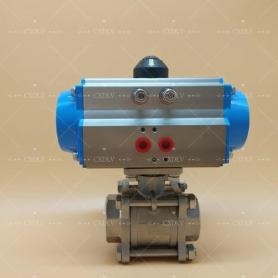 صمام الكرة الكهربائي / النيوماتيكي الفولاذ المقاوم للصدأ - اتصال NPT 2pc صمام كرة الطريق