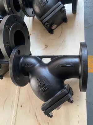 مصفاة على شكل حرف Y من الفولاذ المقاوم للصدأ ذات أطراف مسطحة CF8/CF8M DN 100 وصلة شفة