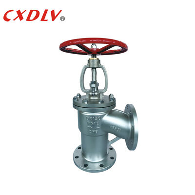 Manual Operated Handle Wheel Angle Globe Valve with Flange Connection for Marine