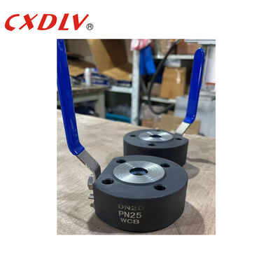 DN20 PN25 WCB Wafer Ball Valve with Stainless Steel Handle Lever and PTFE/PPL Seat Ring