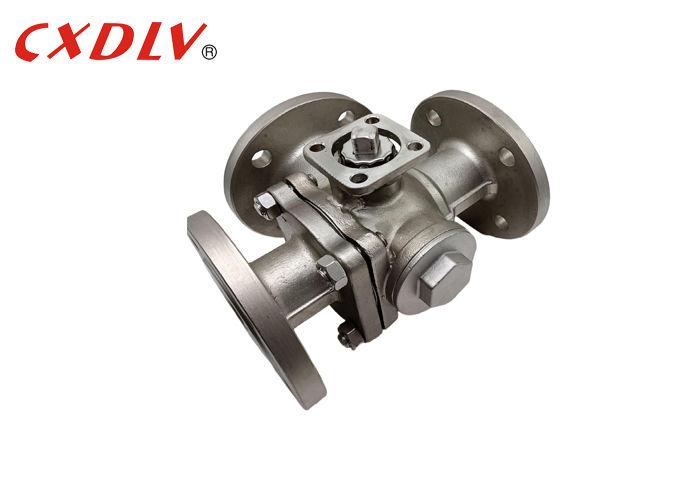 صمام الكرة ذو الفلنجات T-Port ذو 3 طرق مع ISO5211 منصة التركيب