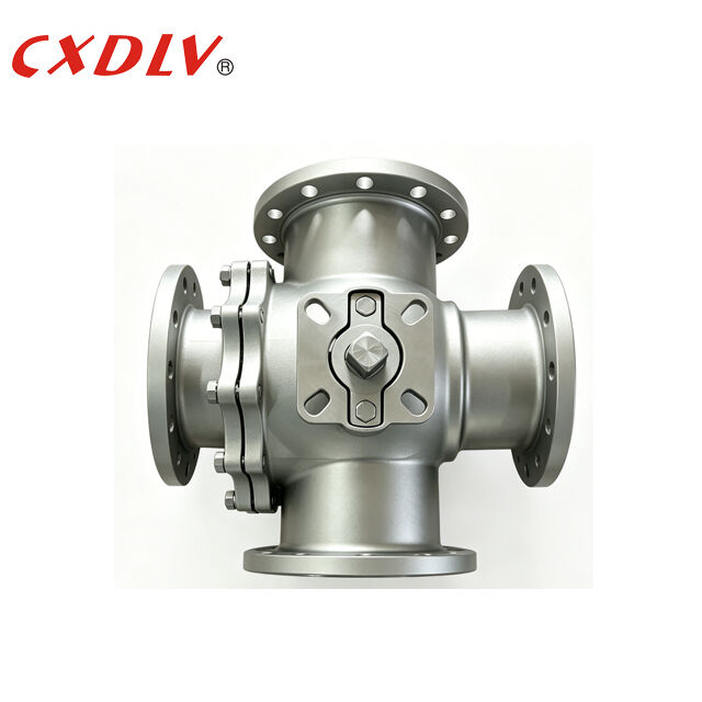 صمام الكرة النهائي المكون من أربعة طرق مع ISO5211 TOP