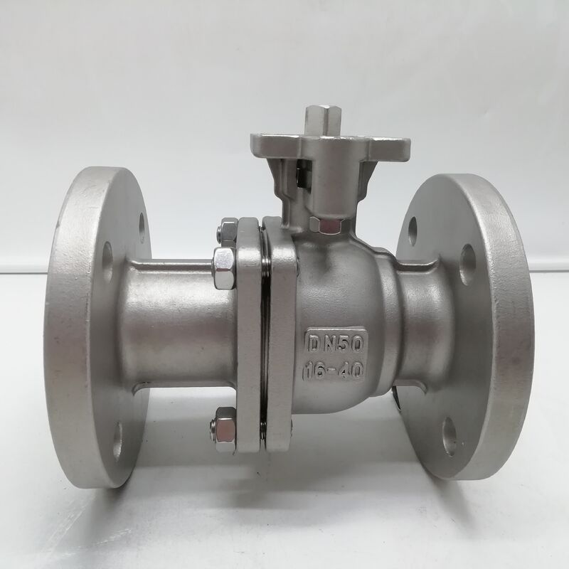 DN50 PN16 صمام كروي ذو حواف CF8M من الفولاذ المقاوم للصدأ الأكسجين منزوع الشحوم نظيف الكرة العائمة بالكامل لخدمة خالية من الزيت