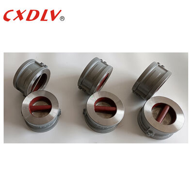 DN80 ANSI150LB RF صفيحة الباب المزدوج الصلب المصبوب المعدني مقعد وافير فولاذ التحقق من صمام عدم العودة الصمامات